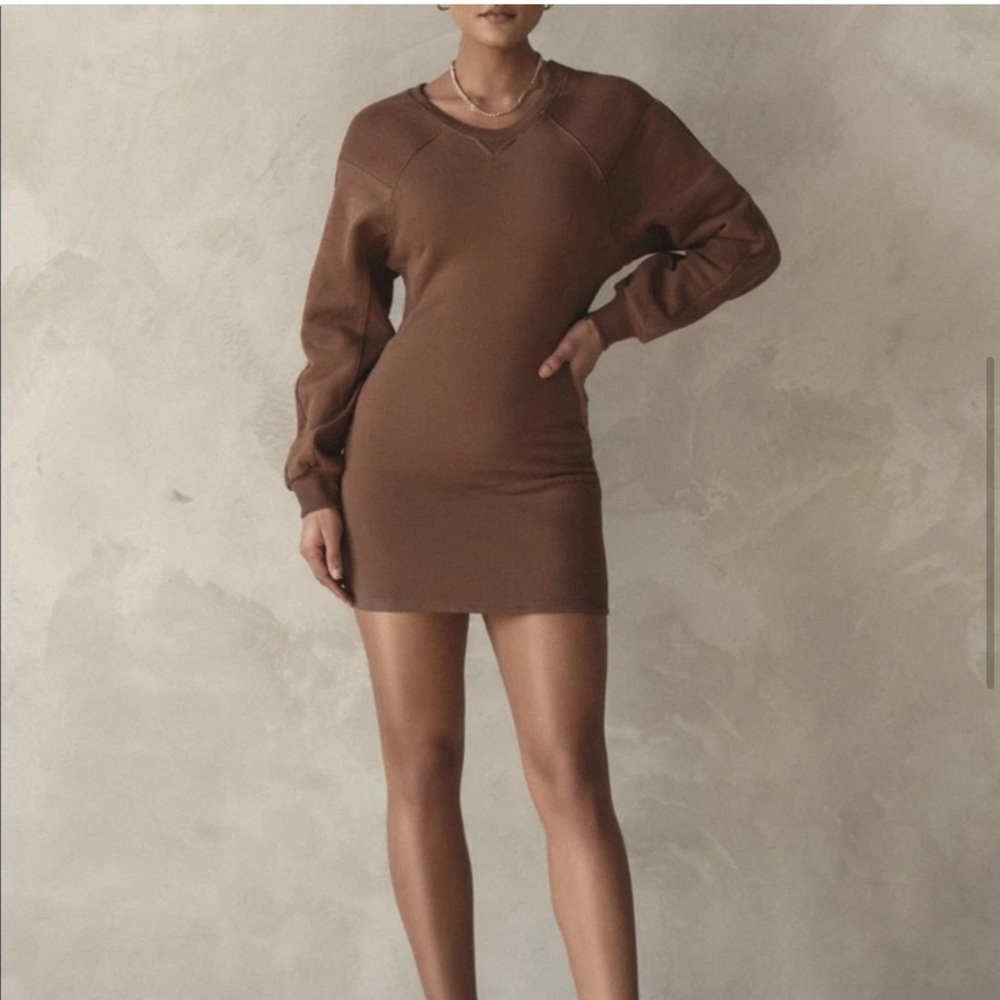 Grey French crew neck knit dress - Picture 6 of 6